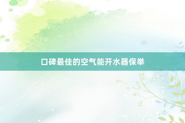 口碑最佳的空气能开水器保举